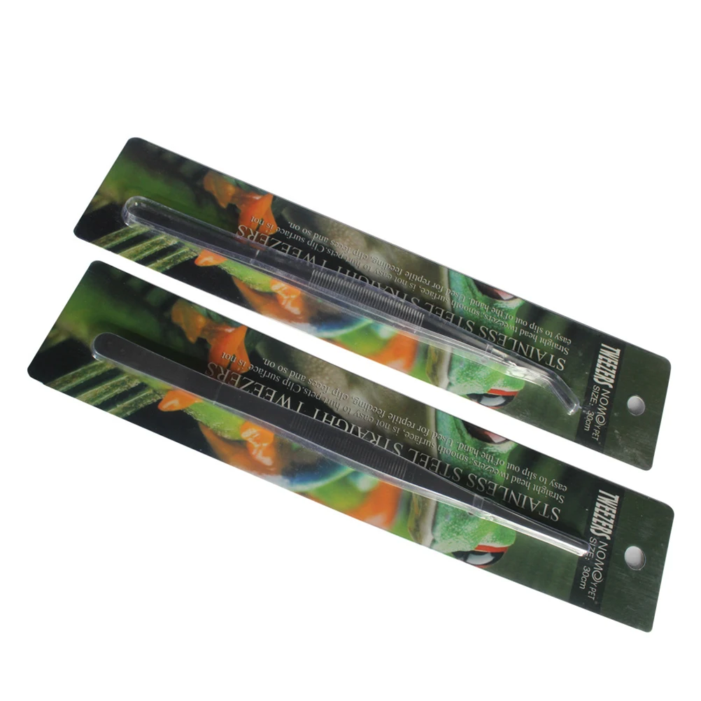 

2pcs Pet Tweezers Stainless Steel Straight Curved Tips For Reptile Insect Feeding Medical Dressing Diy Craft Tool Angled Feeding