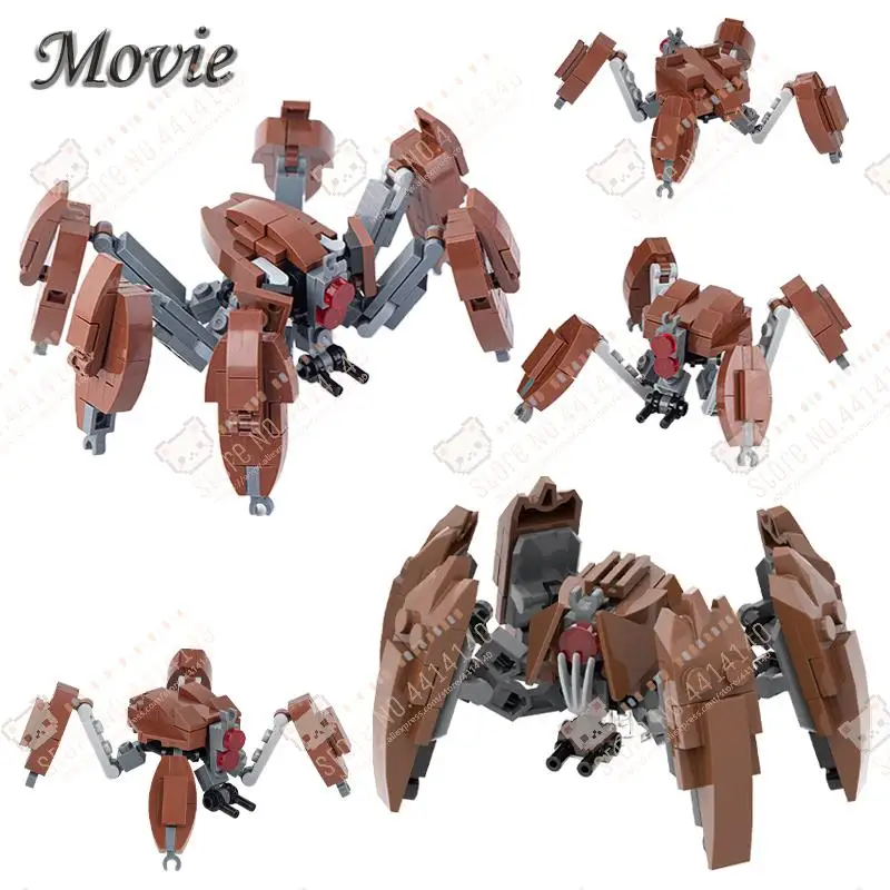 Serie de películas cangrejo droidi bloques de construcción MOC Robot de batalla de ciencia ficción modelo de figura de acción decoración DIY montaje ladrillos juguetes para niños