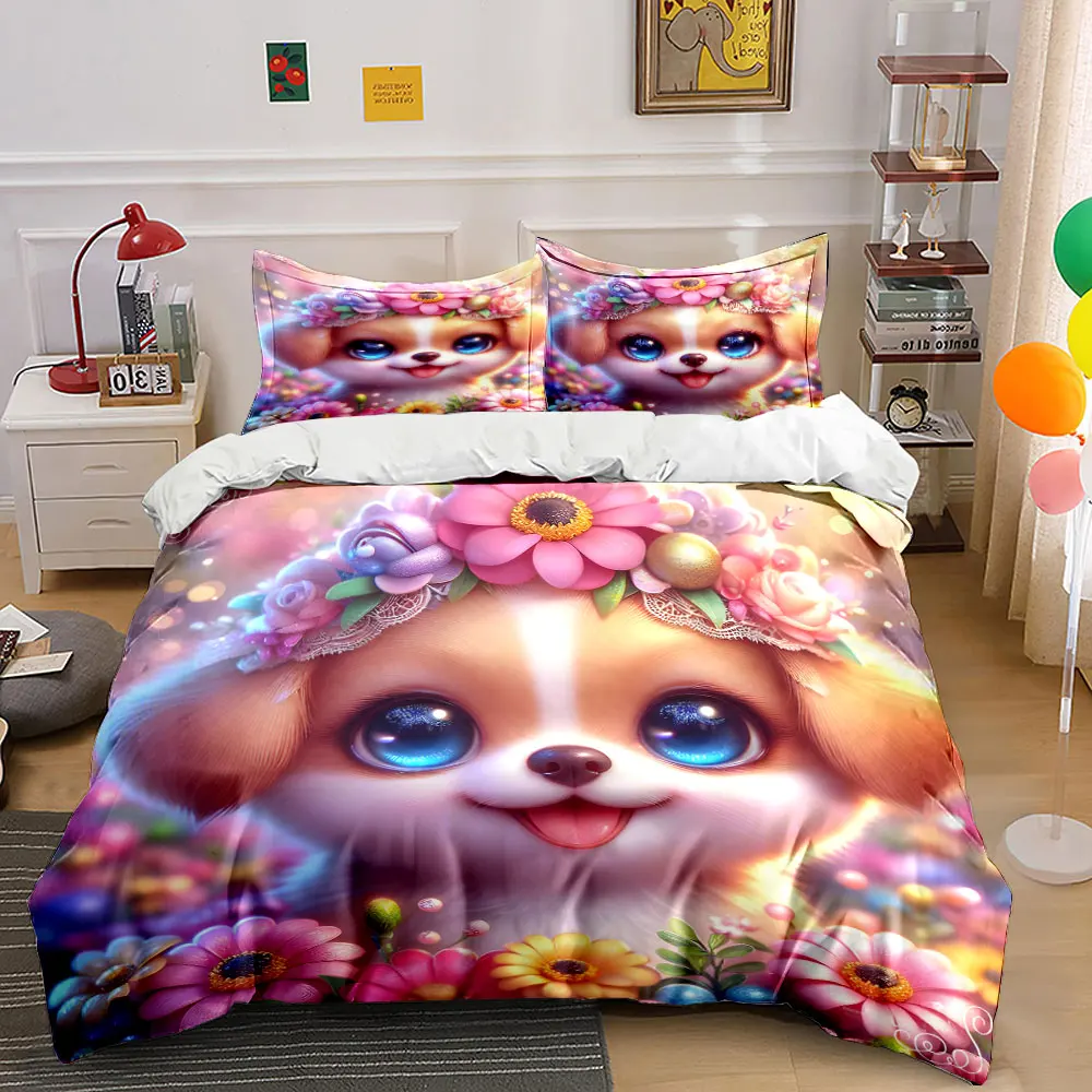 

Vibrant Flowers Surrounding a Warm pattern Duvet Cover Set with 3D Printing Design Soft Polyester Bedding Set All-Season Comfort