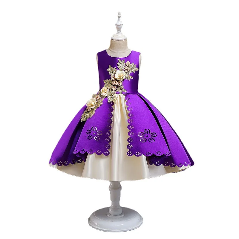 เด็กใหม่ชุดเดรสเด็กผู้หญิงดอกไม้สาวครบรอบเจ้าหญิงกระโปรง Fluffy High-end เสื้อผ้า