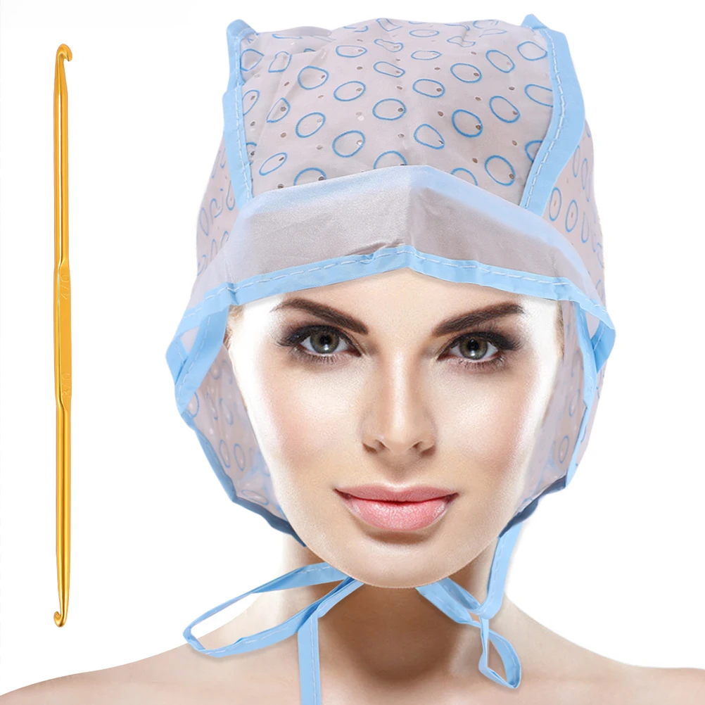 

2Sets Hair Highlighting Kit with Hooks Professional Coloring Cap for Salon Use Dyeing Tool for Acidic Alkaline Dyes