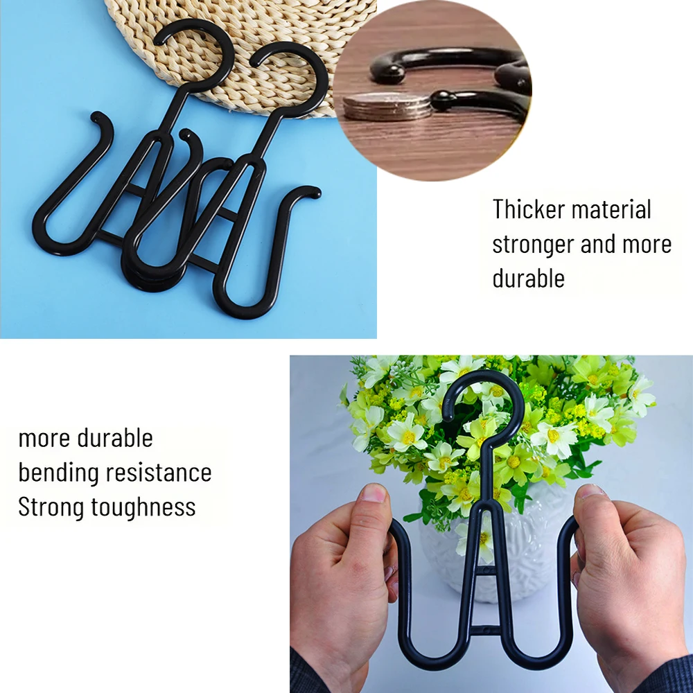 Plastic Wig Hangers Portable Wig Hanger-Stylish And Convenient Wig Black Wig Hooks Convenient storage for Multiple Wig view 5
