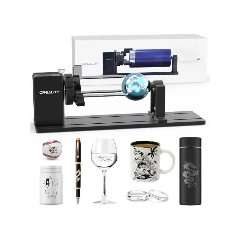 Official Rotary Kit Pro, Laser Rotary Roller 4 in 1 Multi-Function Engraving Accessories for Laser Engraver