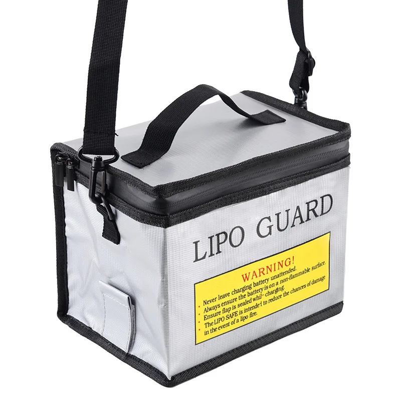 Lithium Battery Explosion-proof Bag 215x145x165mm High Temperature Resistant Fpv Flame Retardant Bag With Battery Hole