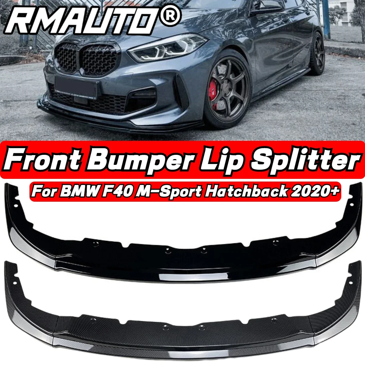 

F40 Lip Carbon Fiber Front Bumper Splitter Lip Diffuser Spoiler Guard For BMW 1 Series F40 M-Sport Hatchback 2020+ Body Kit