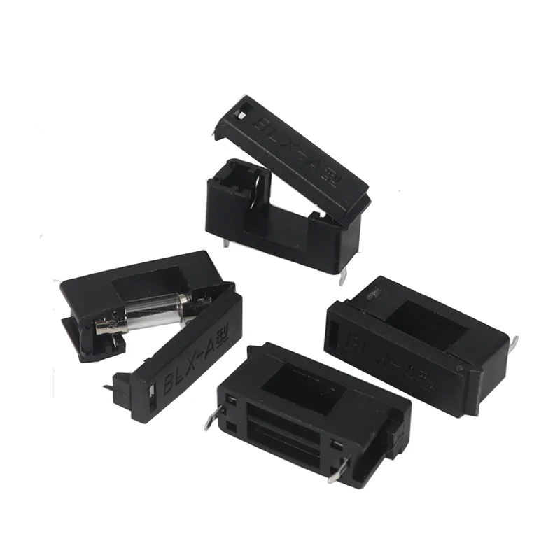 【30-10PCS】BLX-A 5*20MM BLACK GLASS FUSE HOLDER 5*20 Insurance Tube Socket Fuseholder for 5X20MM 5X20 Fuse PCB BOARD
