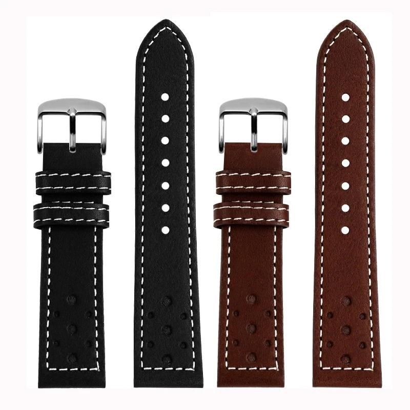 Breathable watch strap for Breitling Top Time series Deus/B01 Cowhide Bracelet Italian Calfskin 20mm Watchband Black Brown