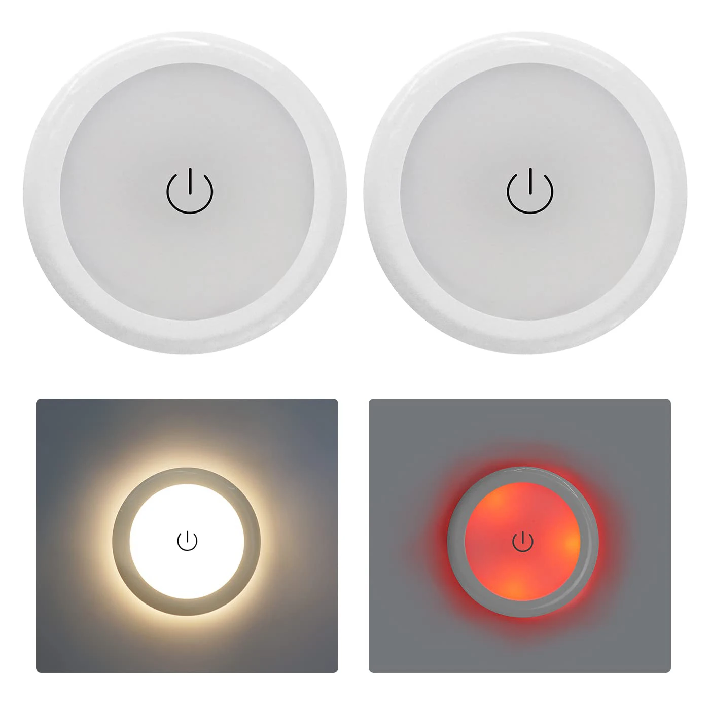 Small Ceiling Light 3W 12V Red/Blue Dual Color Mode Interior Lights for Driving Consoles Boat Yacht RV Dimmable LED Touch Switch
