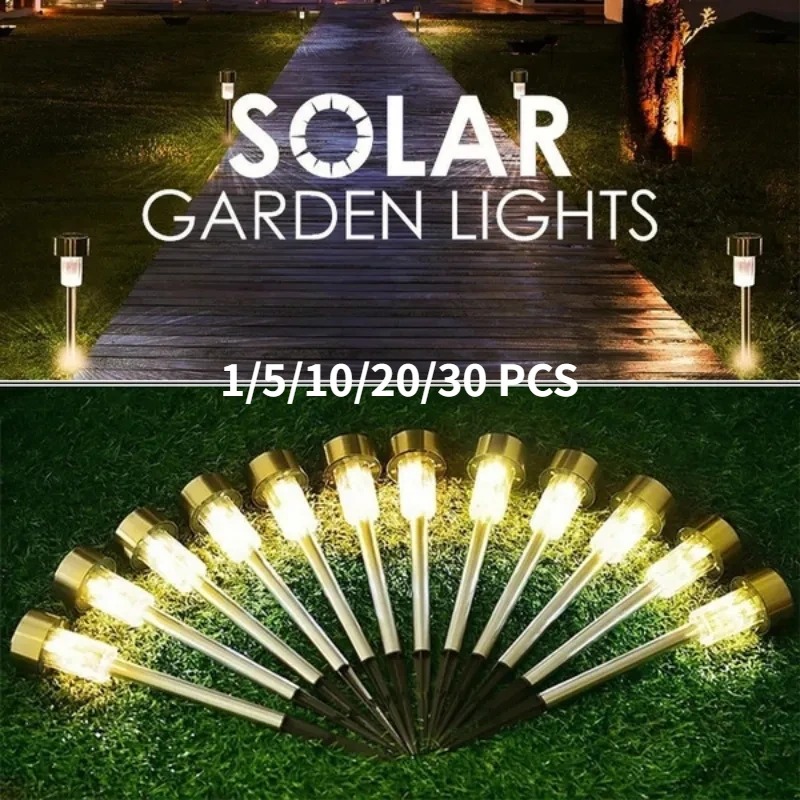 

1-30PCS Solar Garden Lights Outdoor Solar Power Lamps Waterpoof Landscape Lighting for Path Yard Lawn Solar Night Lamp Lantern