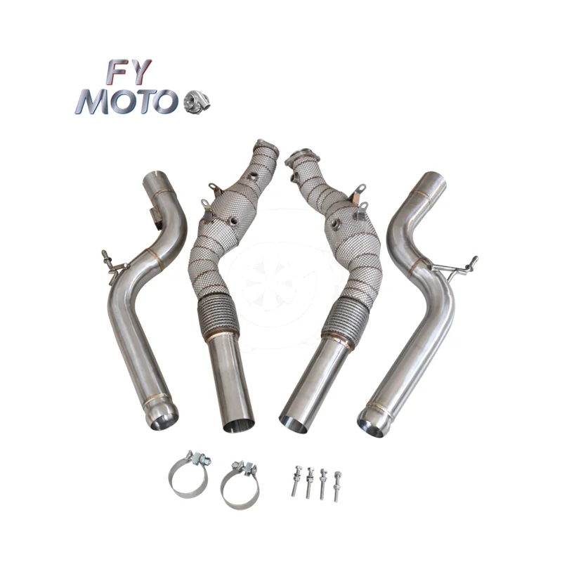 

Exhaust Catalytic Downpipe For Mercedes AMG S63 C217 A217 W222 M157 5.5L 2014-2018 With Heat Shield