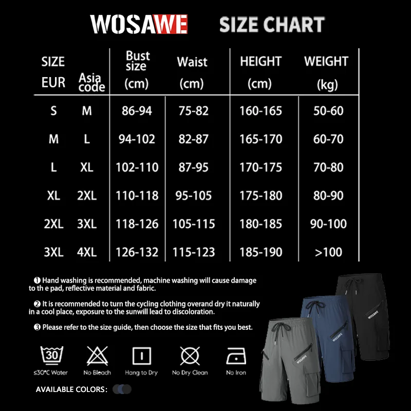 WOSAWE Mountain Bike Shorts Men's Summer Bicycle MTB Shorts Loose Fit Lightweight Outdoor Sports MTB Cycling Shorts