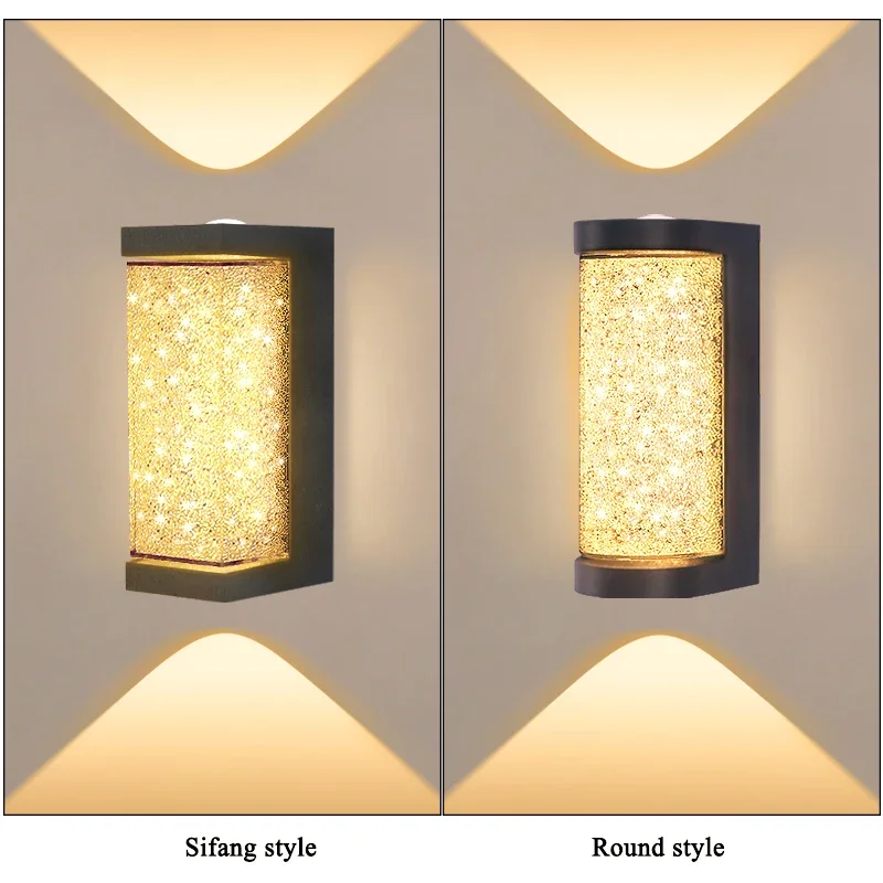 Crystal Wall Light  outdoor waterproof IP65 Wall Lamp  Down Modern Lamp   Stairs Bedroom Bedside Bathroom Light ﻿