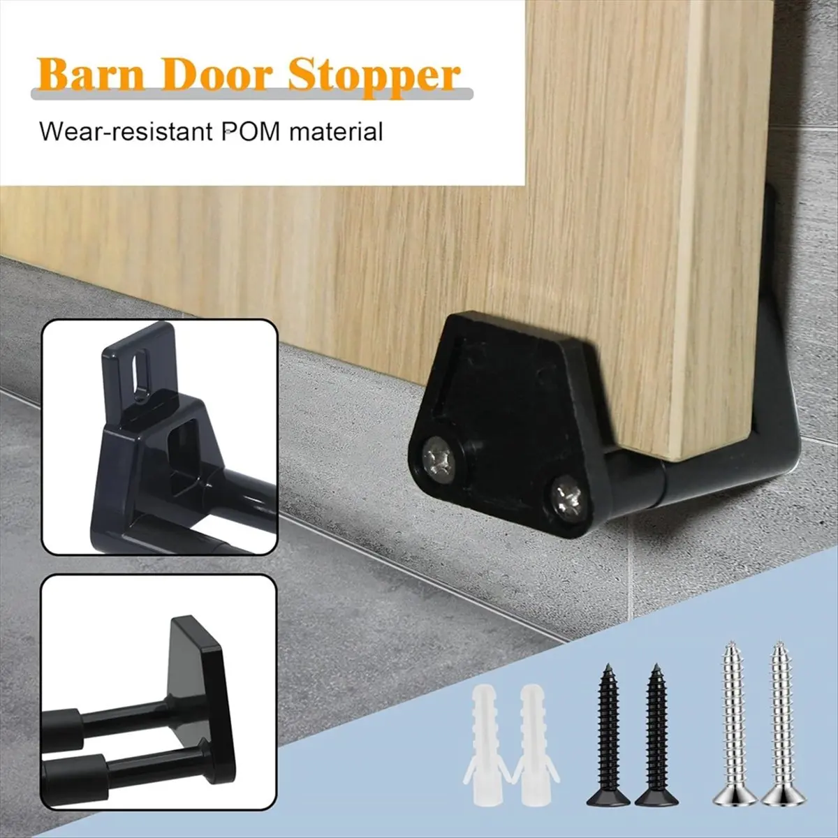 STOCK-Barn Sliding Door Floor Guide, Adjustable Wall Mount Sliding Door Guide, RV Sliding Door Guide with Screws, 2 Pack