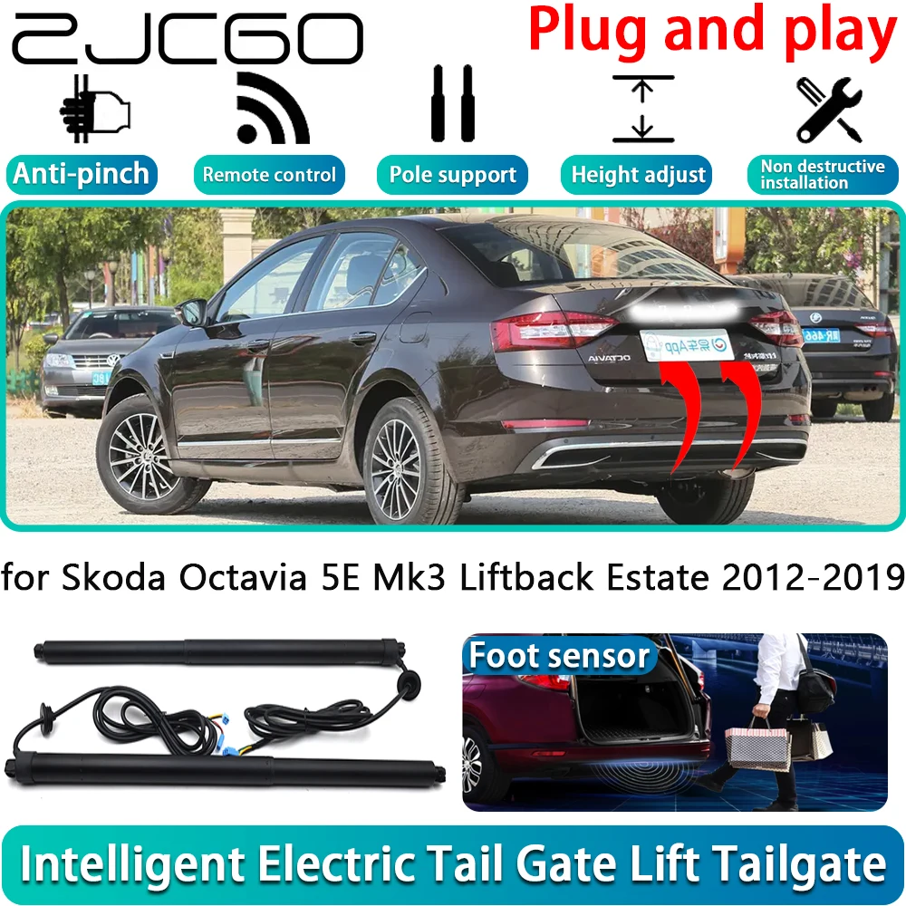 

ZJCGO for Skoda Octavia 5E Mk3 Liftback Estate 2012-2019 Car Electric Powered Tailgate Power Liftgate Automatic Tailgate System