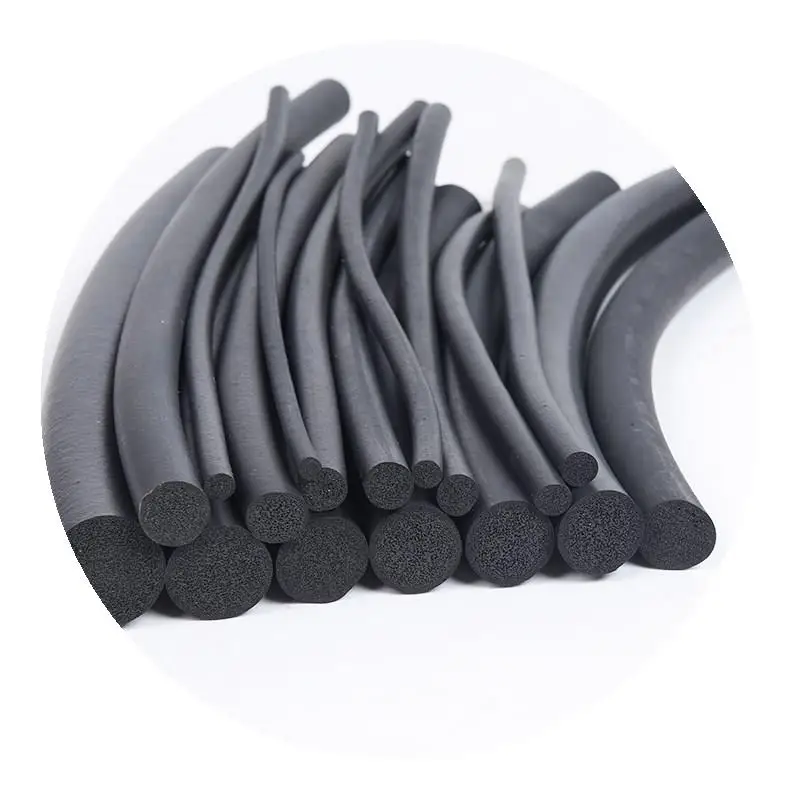 Diameter 3-8mm Round EPDM Rubber Foaming Sealing Strip  O Type Penetrating Car Door Seal Soundproofing 1/2/3/4/5 Meters