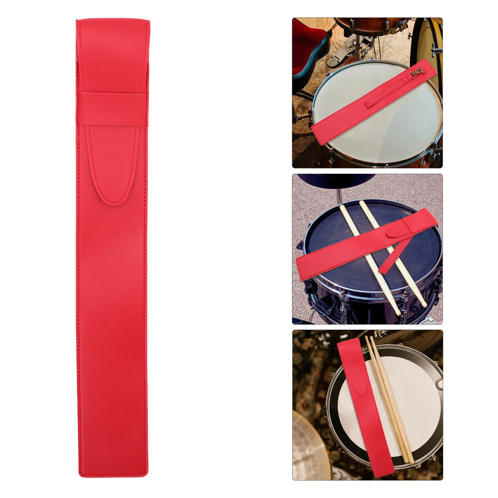 

PU Drumstick Carrying Bag Portable Hanging Drumstick Holder Case for Drummers Practice Performance Drum Mallet Holder
