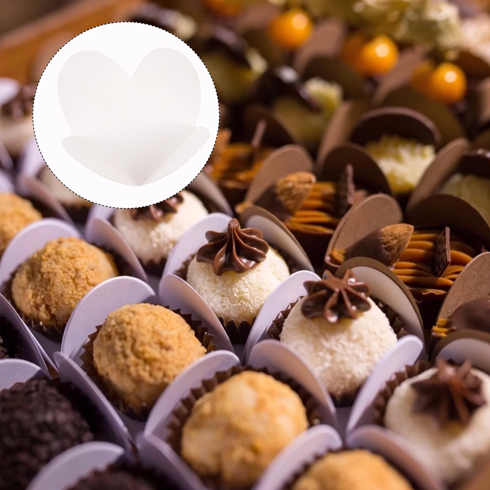 

100 Pcs Cake Chocolate Tray Baby Storage Bins with Lids Trays Paper Candy Wrapper