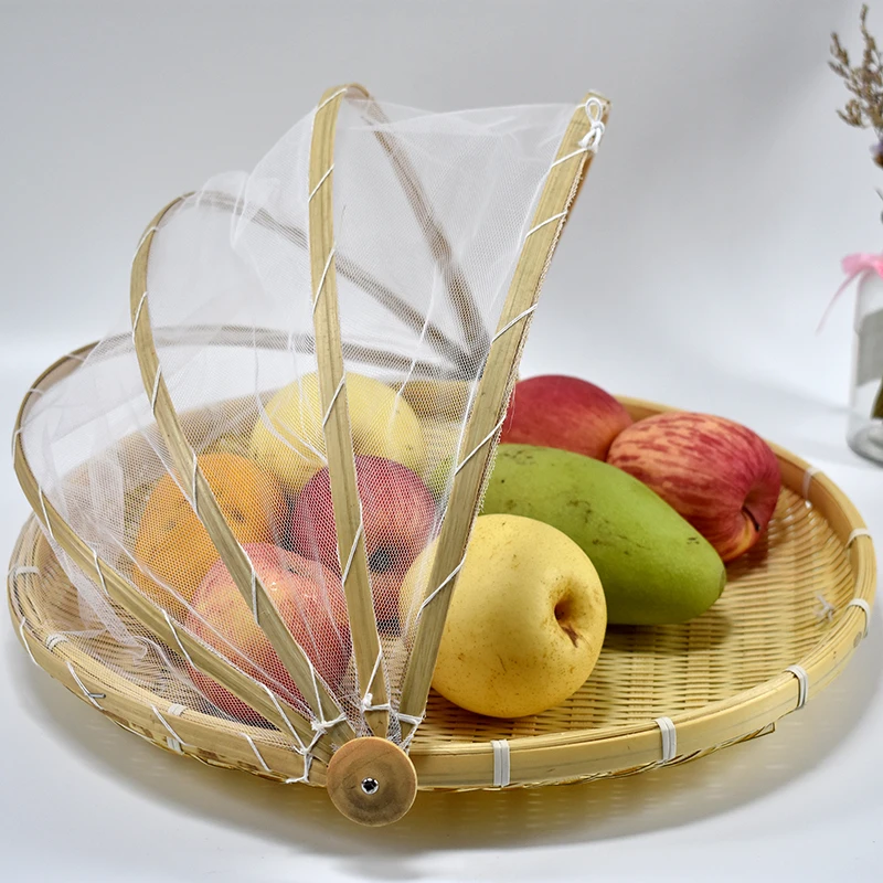 

Bamboo Woven Products Fruit Tray Household Storage Basket Drying Vegetable Cover God Ware Detachable