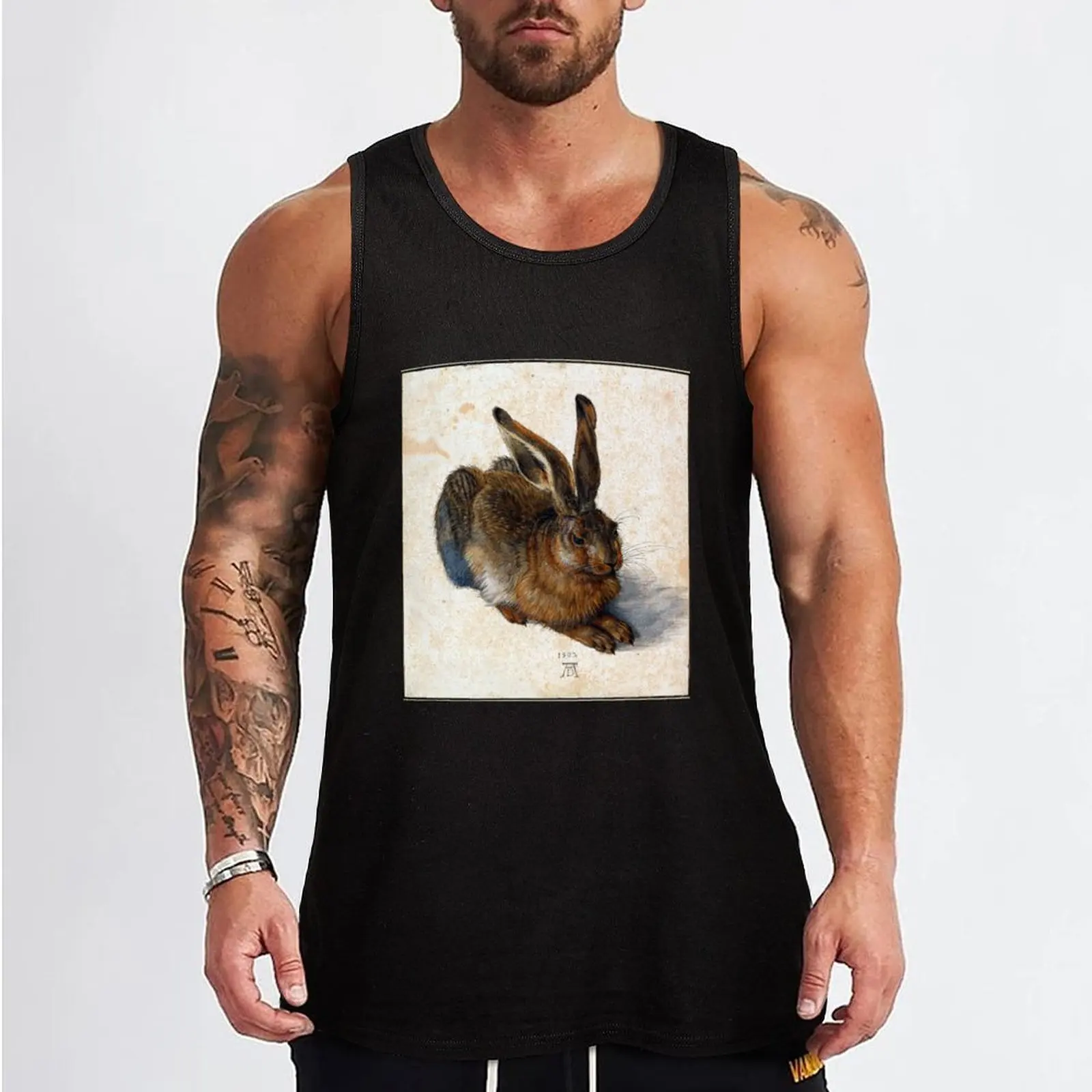 Albrecht Durer Young Hare Tank Top gym t-shirts man Clothing sports clothes for men