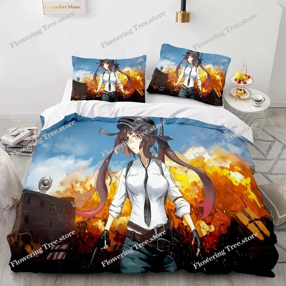 

PUBG Bedding Set Single Twin Full Queen King Size Game PUBG Bed Set Aldult Kid Bedroom Duvetcover Sets 3D Print Menwomen