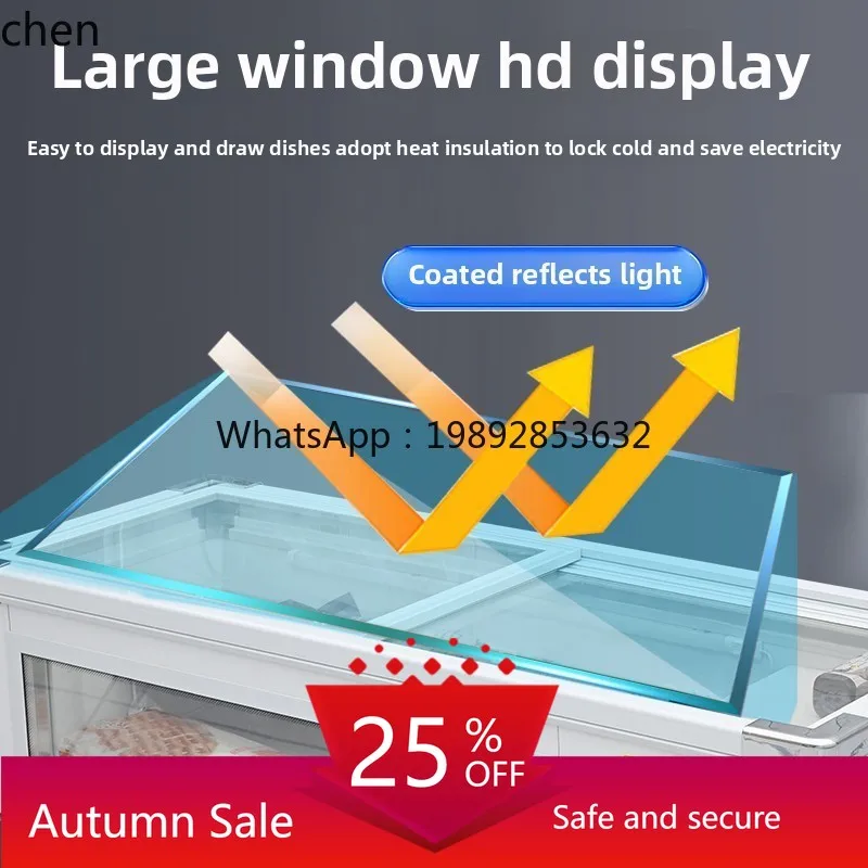 

desktop refrigerated display cabinet fresh-keeping and frozen mobile tricycle stall freezer fried skewers barbecue