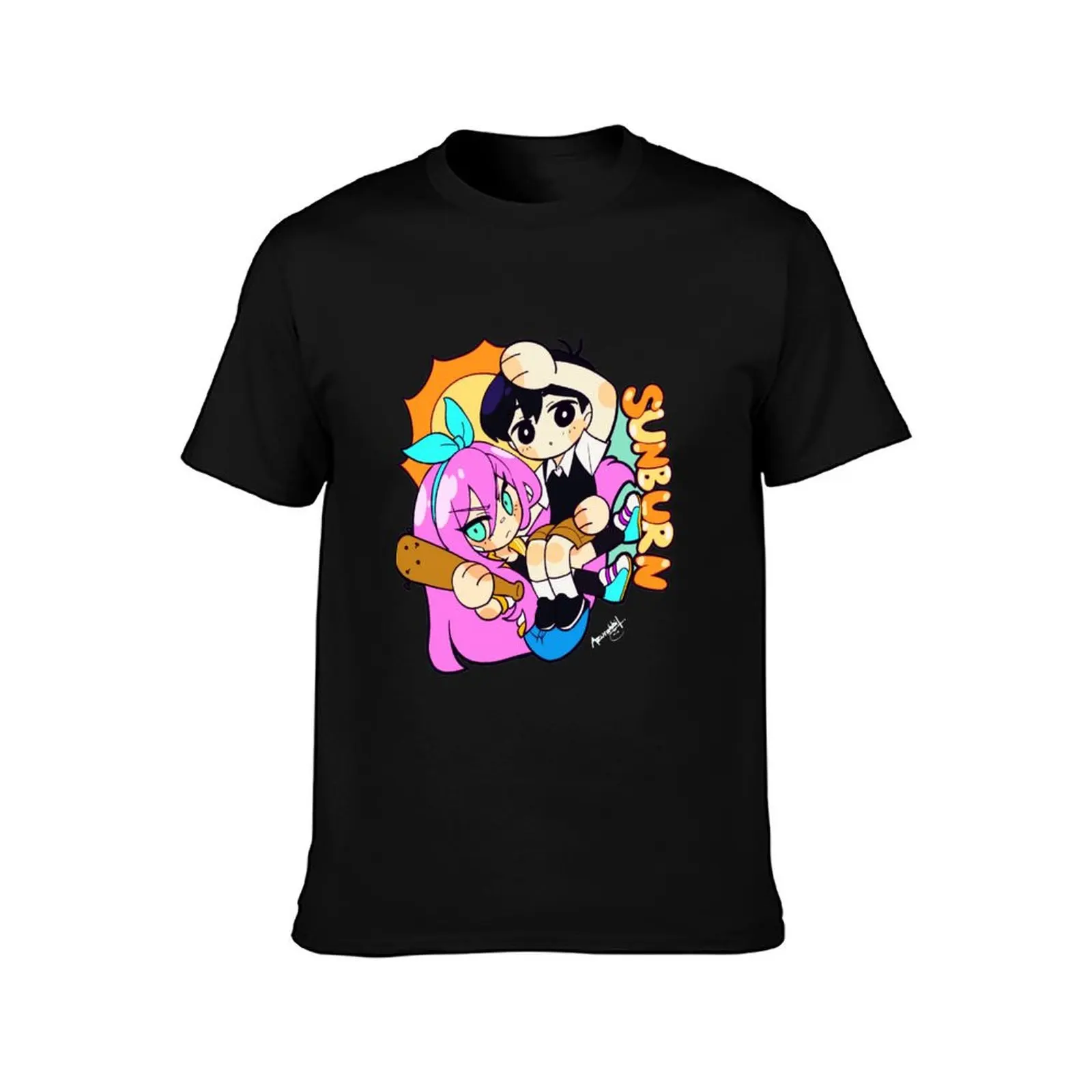 omori Tshirt - Sunburn Supremacy Omori fanart - omori game sticker T-Shirt Summer Casual Cotton Tee Oversized Streetwear Tops