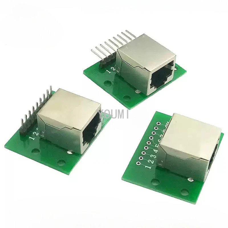 1Pce RJ45 Ethernet Port 8P Vertical Horizontal Test Board Bent Pin Straight Pin Network Port Adapter Circuit Board Connector