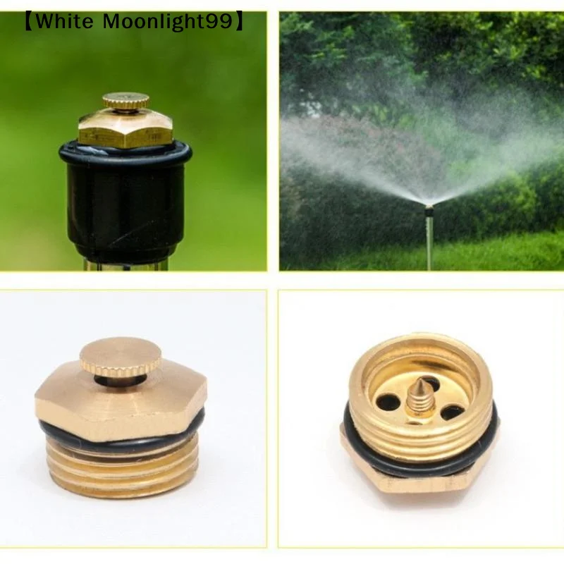 Brass Adjustable Garden Sprinkler Nozzle Set Multi Pattern Water Spray Nozzle For Lawn Irrigation Patio Plant Watering〔White〕