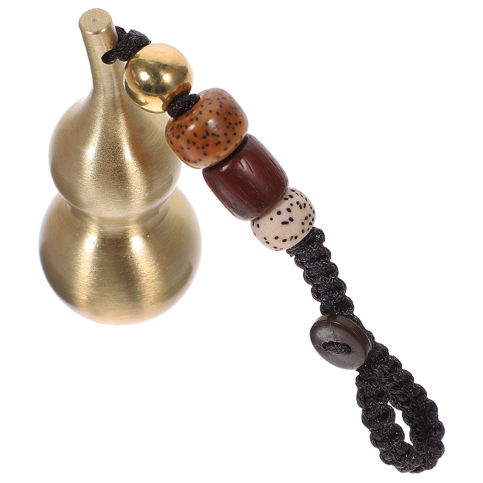

Fashion Gourd Brass Elbow Gourd Home Hanging Car Key Pendant Pendant with Rope - Size Small Solid Brushed (Golden)