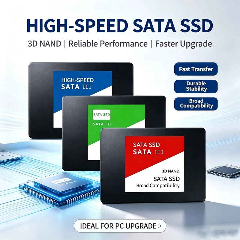 2.5 Inch SATA3 SSD Solid State Drive 1TB 2TB 3D NAND High Speed Internal Solid Disk For Laptop Desktop PC Microcomputer