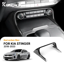 for Kia Stinger 2018 2019 2020 2021 2022 2023 Car Central AC Frame Real Hard Carbon Fiber Cover LHD Interior Trim Accessories