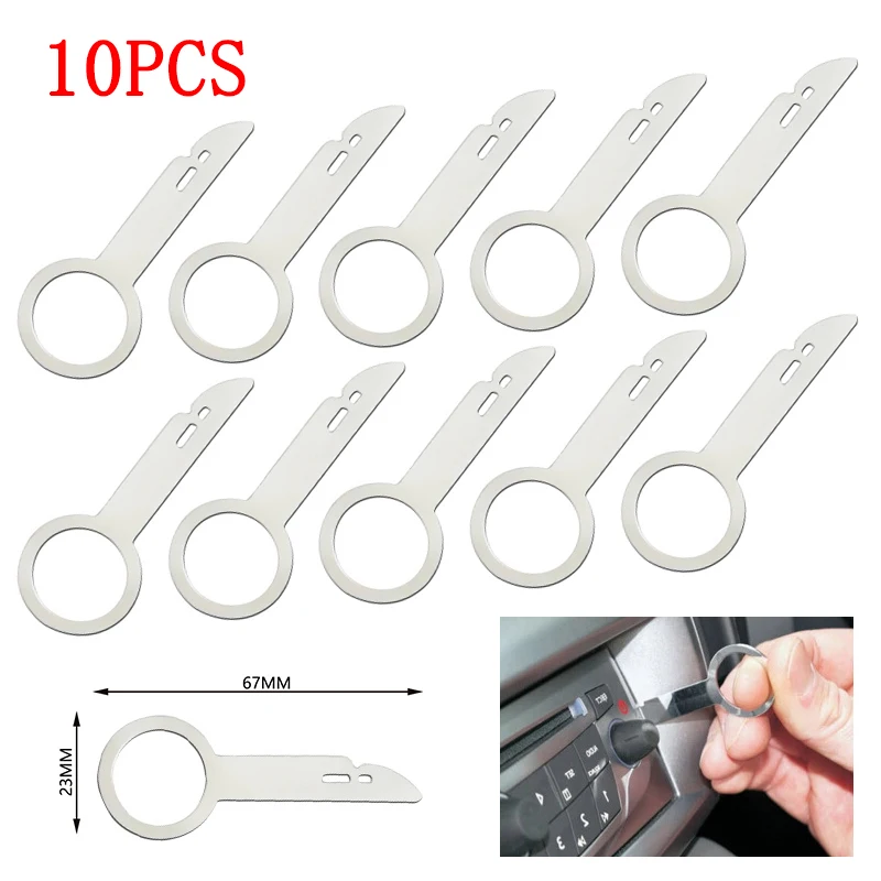 

10PCS Car Radio Removal Tools Stereo Key Release Pin Head Unit Audio Practical Appliance Extraction Auto Disassembly Accessories