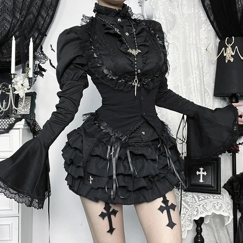 Goth escuro vintage halter renda guarnição espartilho topo para mulheres halloween roupas góticas sem mangas sem costas recortadas topos casaco dia das bruxas