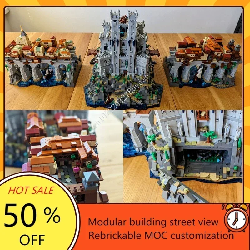 9530PCS Customized MOC Wyrm's Crossing Street View Architecture Model Building Blocks Bricks DIY Assembly Toys Birthday Gifts