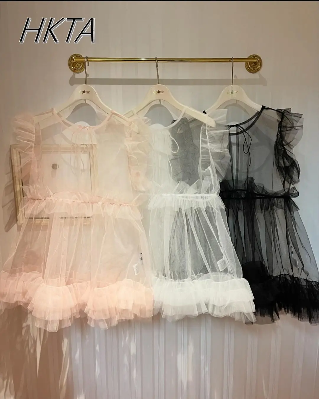 Estilo japonés transparente volantes ribete encaje hasta sin mangas malla exterior camisa blusa niñas mujeres Primavera Verano blusas finas Top