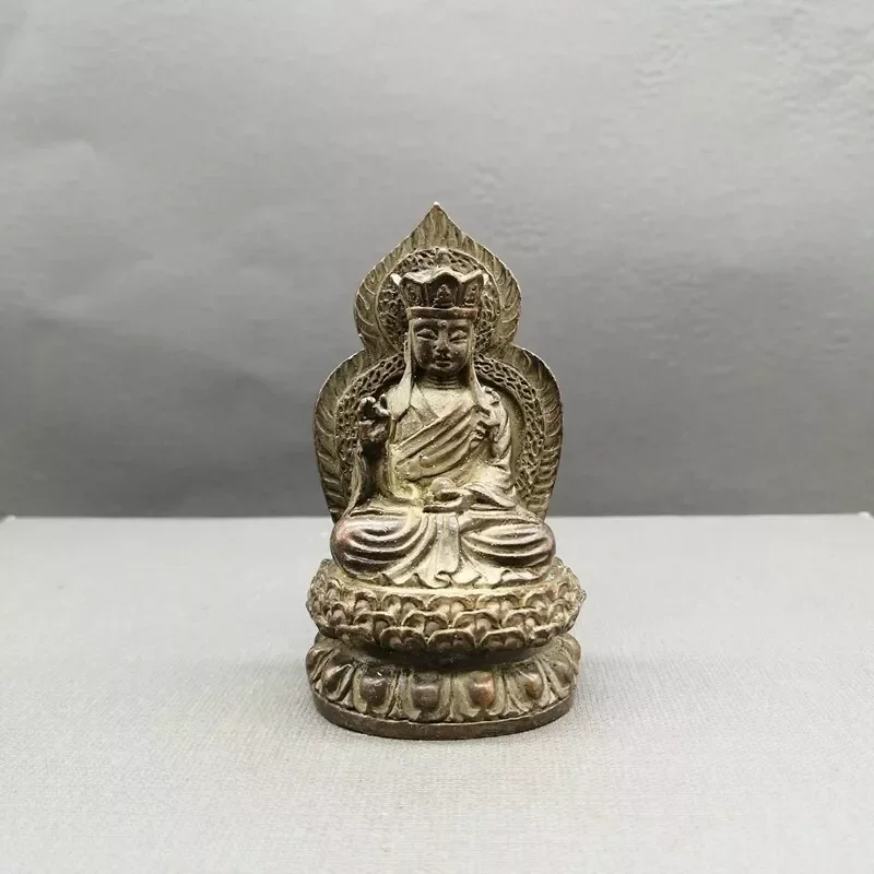 Superb Old Chinese Bronze Copper Handmade Ksitigarbha Buddha Small Statue