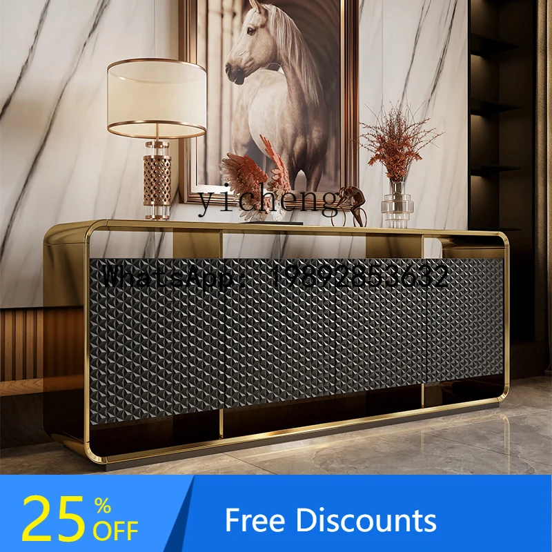 TT light luxury dining side cabinet partition locker bedroom TV side cabinet back solid wood entrance cabinet