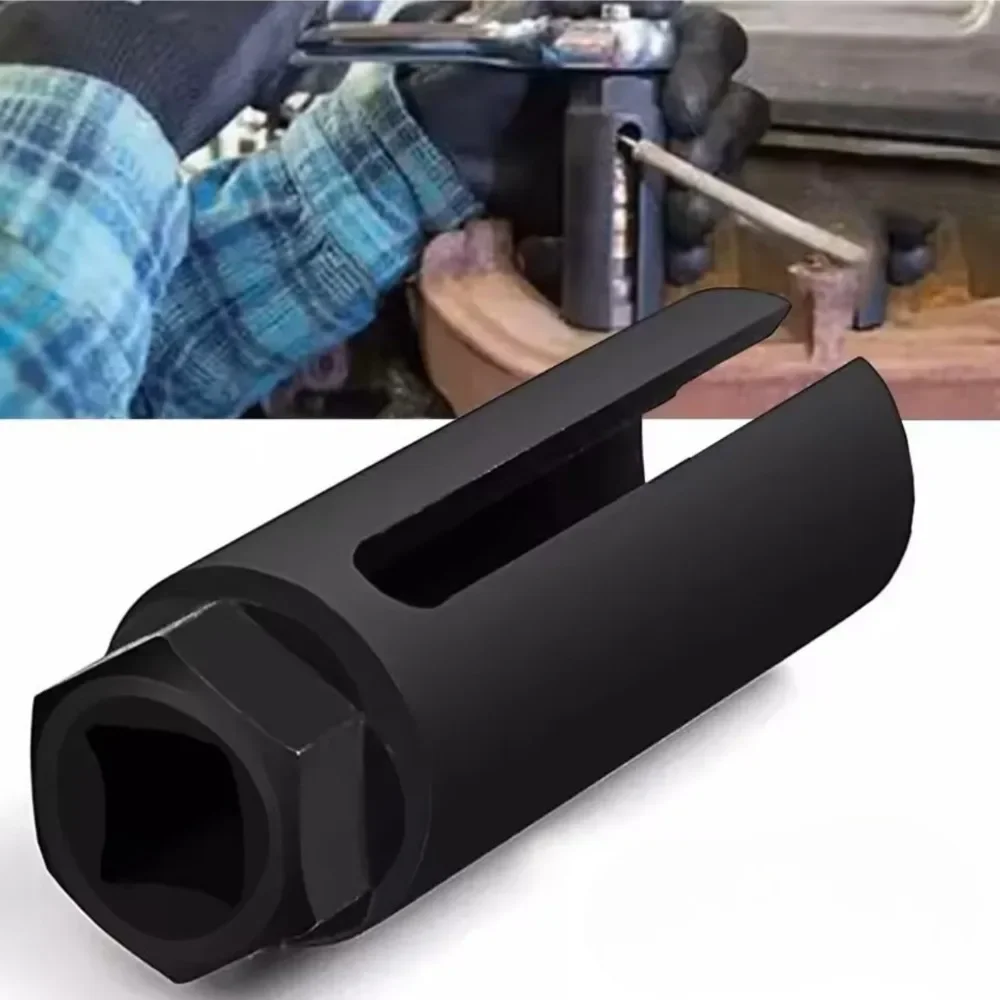 Black Narrow Mouth Lambda Sensor Removal Socket Kit CR-V Steel 1/2 Drive 8mm Slot for Car Tools Oxygen Vacuum 22mm