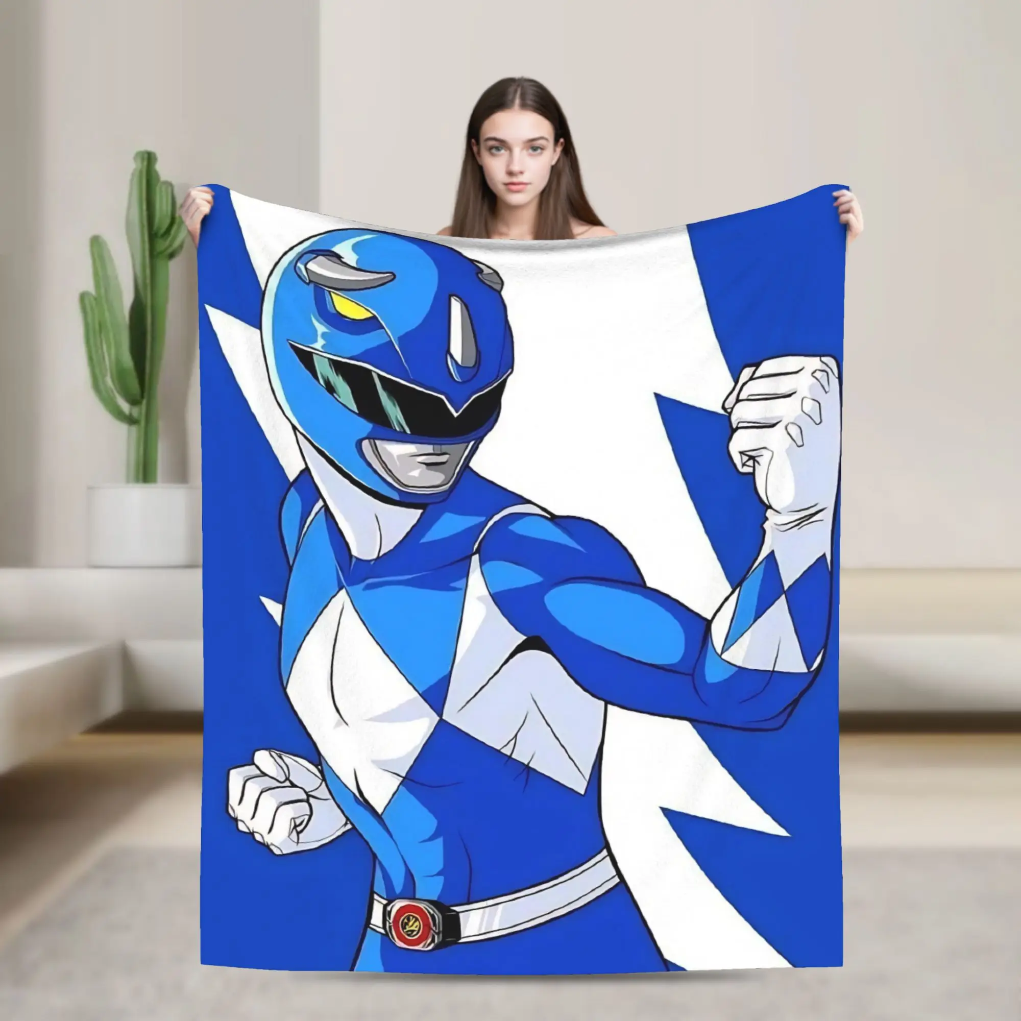 Blue Ranger Blanket Power R-Ranger Plush Awesome Breathable Throw Blankets for Home Restaurant All Season