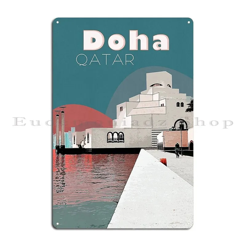 Travel Poster Islamic Art Museum Doha Qatar Metal Sign Personalized Cinema Wall Decor Designing Plaques Tin Sign Poster