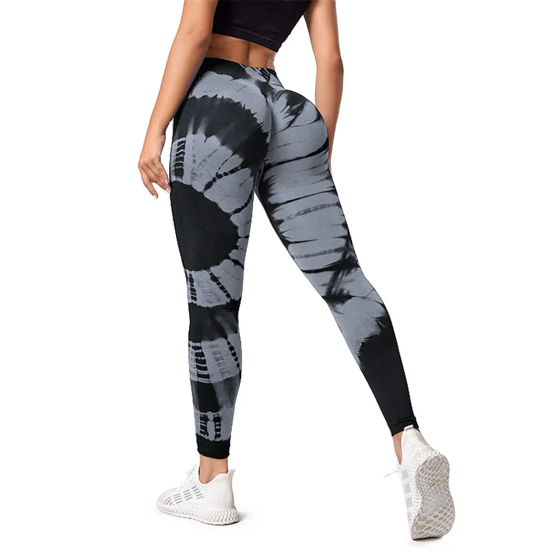 Legging Tie-Dye wanita, Legging olahraga tanpa kelim untuk Fitness Gym Wear Legging pinggang tinggi latihan ketat celana Push Up