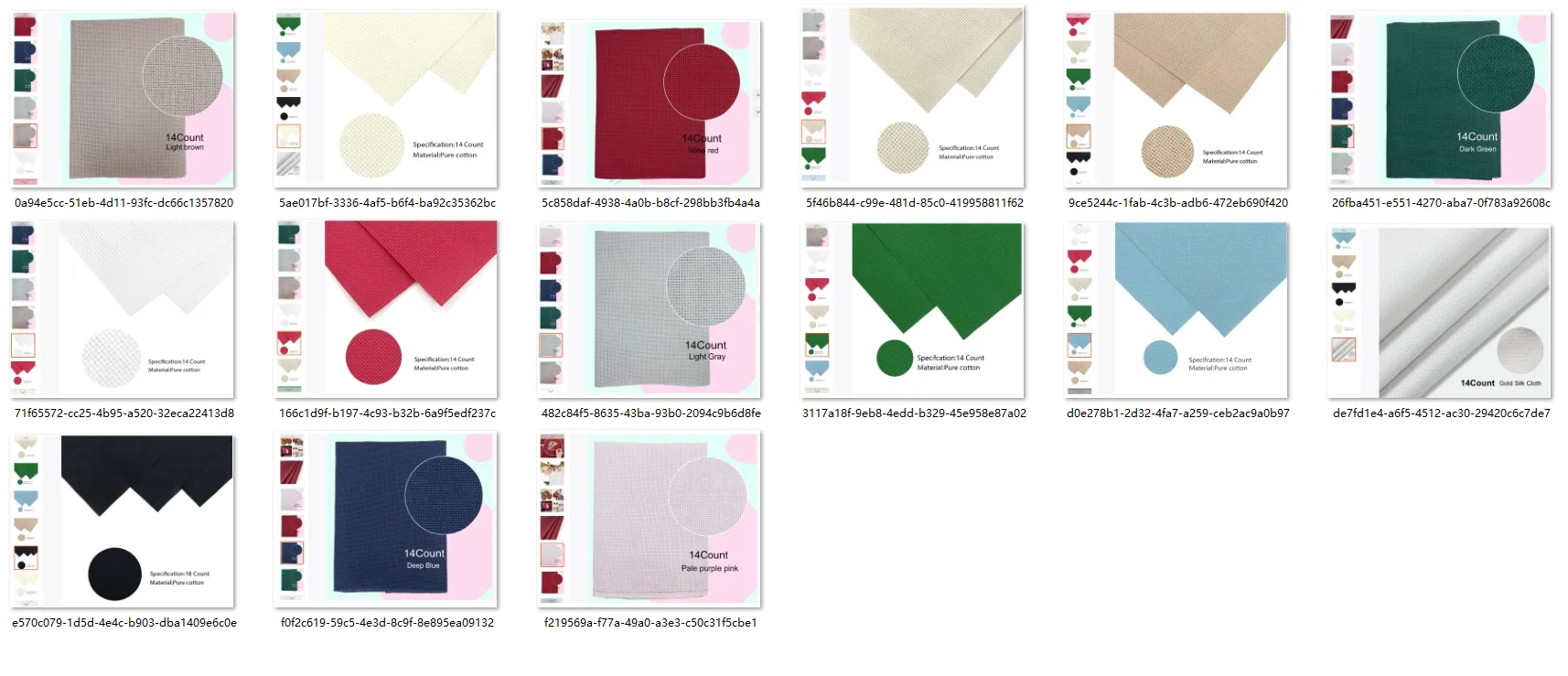 

14CT new style cross stitch pure cotton small-sized embroidery fabric, available in multiple colors for hand embroidery 50-100