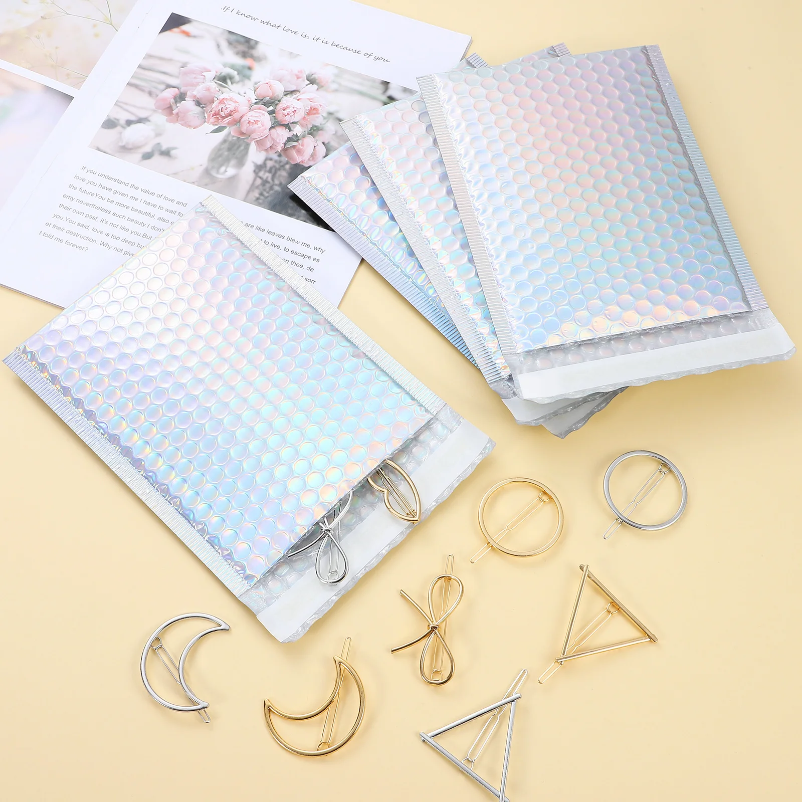 

12Pcs Bubble Shipping Bags Self Adhesive Mailing Bags Secure Seal Bubble Mailers for Small Package Delivery Cards Watches Phone