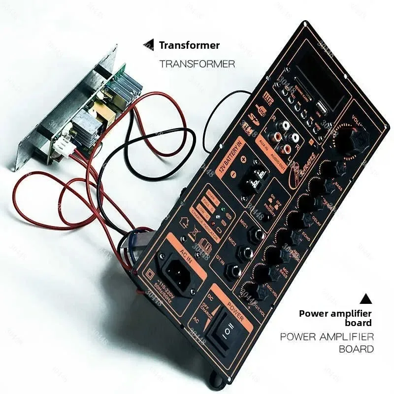 DIY High Power Outdoor Trolley Speaker Digital Amplifier Board Bluetooth Dual Output for 10 To 18 Inch Subwoofer