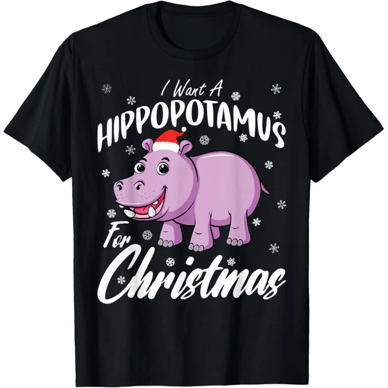 

I Want A Hippopotamus For Christmas Xmas Hippo T-Shirt