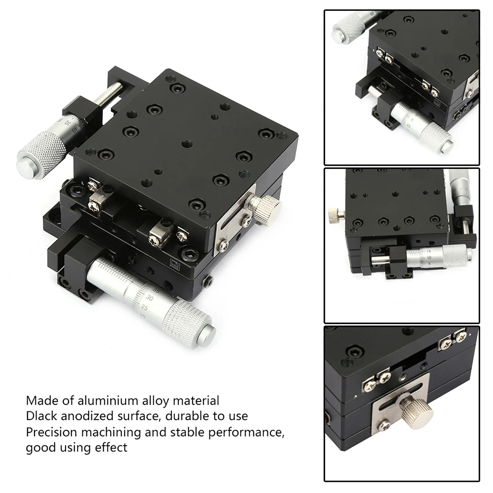 Manual Linear Stages SEMY60AS Micrometer Manual Slide Table Trimming   Roller Linear Stage 60*60*40mm Sliding Table