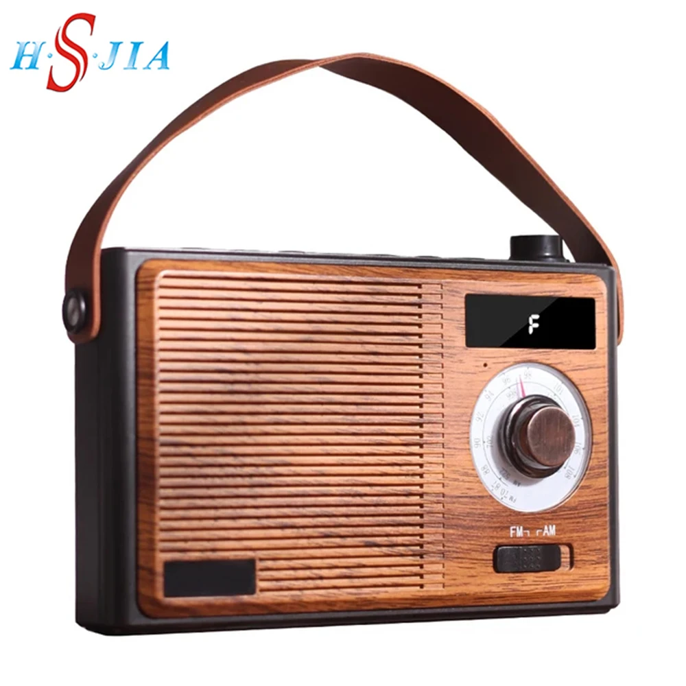 

2025 Factory Direct Retro Radio Battery Powered Am Fm Portable Radio Bluetooth Speaker with Led Display