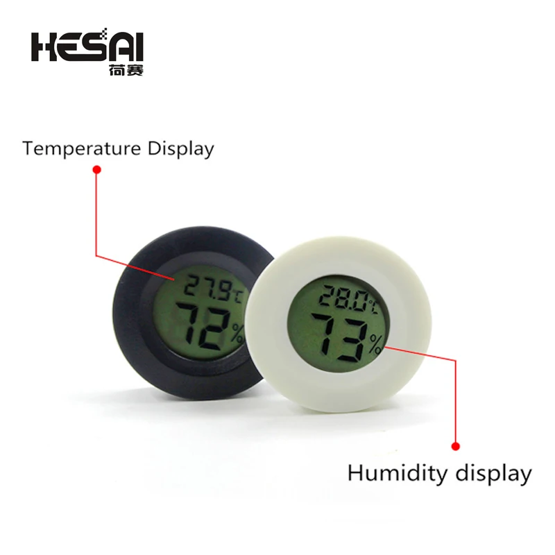 Rundes Mini-LCD-Digital-Thermometer, Hygrometer, Kühlschrank, Gefrierschrank, Tester, praktischer Temperatursensor für den Innenbereich, Hygrometer