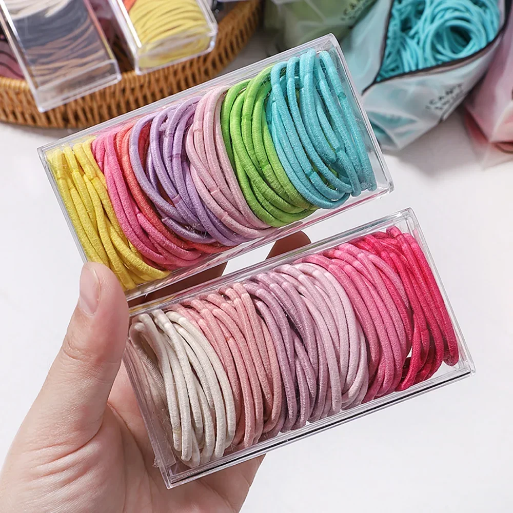 30/50Pcs Basic Elastic Rubber Band Hairband for Girl Durable Hair Ring Tied High Dialy Ponytail Women Headwear Wholesale