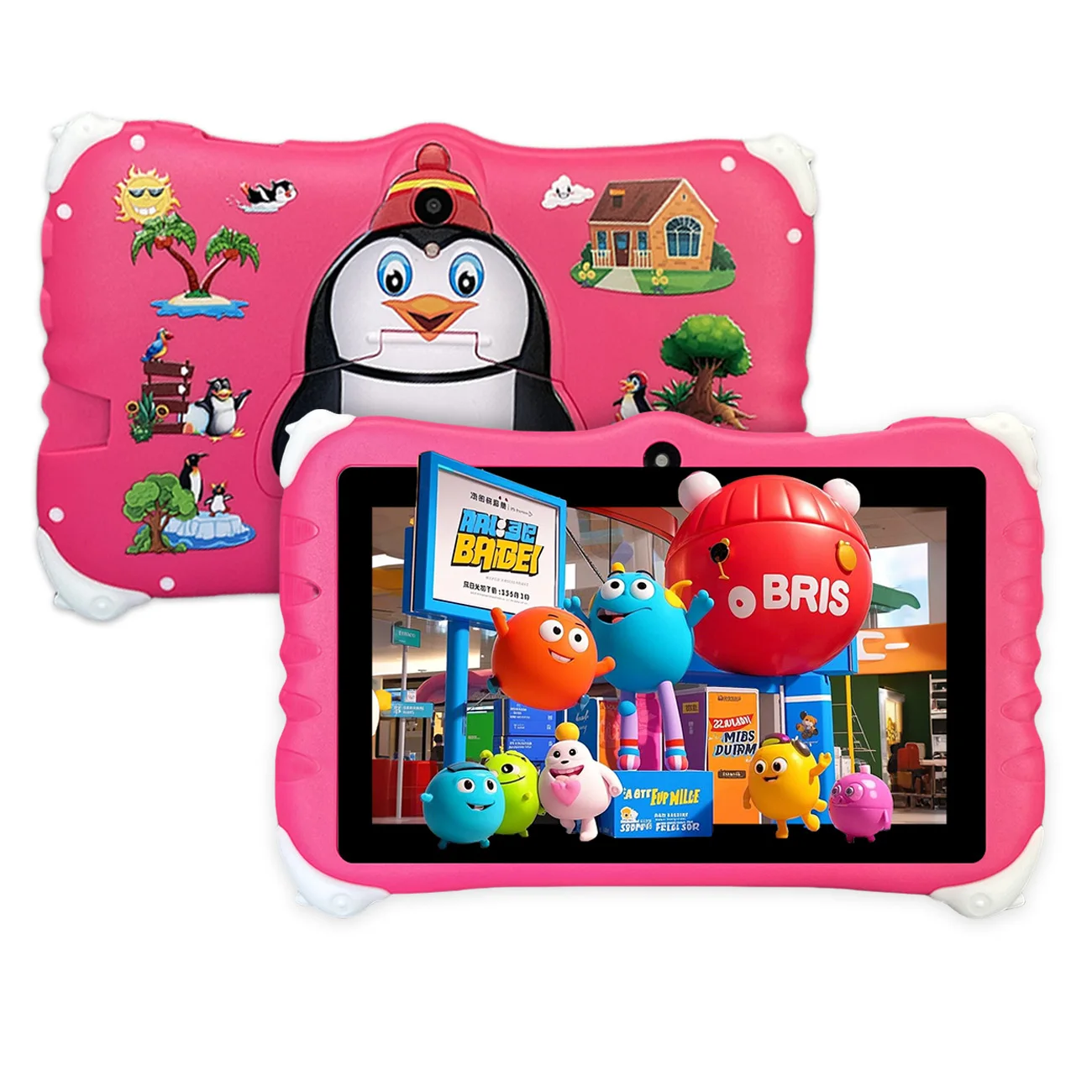 

7-inch Android children's tablet, WiFi, 3000MAH battery, dual cameras, children's gifts for Christmas and birthday,pink